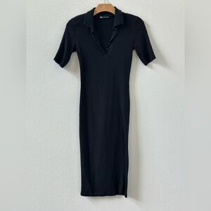 Zara Elegant Black Knit Dress